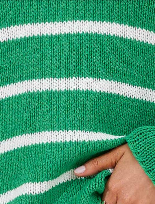 Jovie Portsea Knit - Green/White Stripe