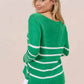 Jovie Portsea Knit - Green/White Stripe