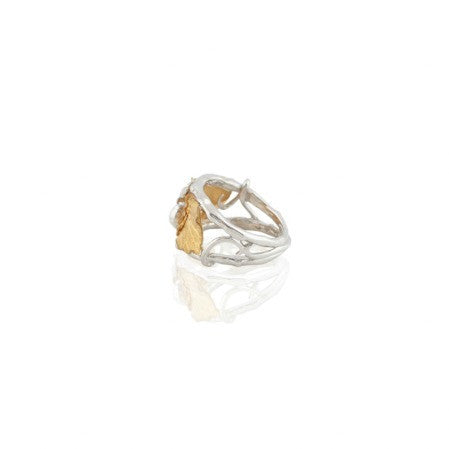 Collect Bowerbird Twig and Bee Ring - Silver/Gold