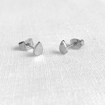 Classic Rain Drop Earring Studs-Silver & Gold