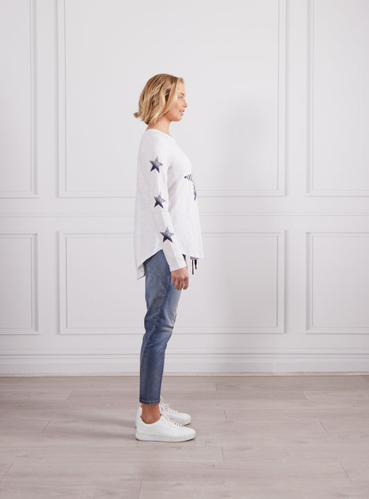 Star Tee Long Sleeve - White