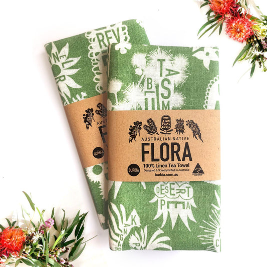 Burbia Native Australian Flora Tea Towels