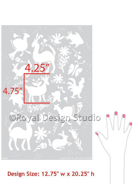 Otomi Folk Art Furniture Stencil- Royal Design Studio