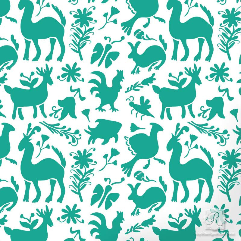 Otomi Folk Art Furniture Stencil- Royal Design Studio